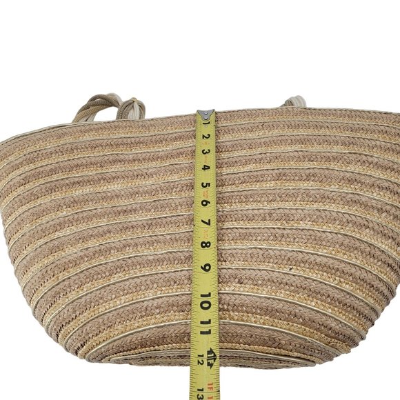 Beach Bucket Bag Tote with Multi Color Rope Handles Used - Picture 10 of 11